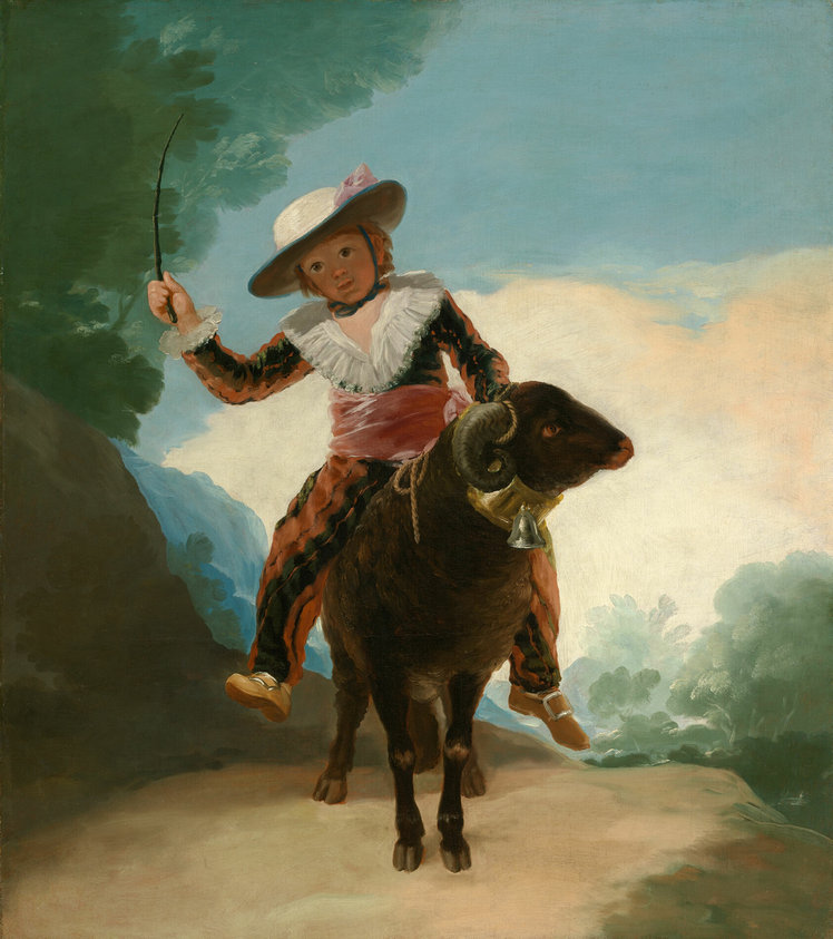 As painter to the king of Spain, Francisco de Goya also designed tapestries for the royal residences. To work out his designs, he first made small oil sketches and followed them with full-scale painted cartoons that served as guides for the king's weavers. This cartoon was produced for a tapestry in a series decorating the dining room in the Royal Palace of El Pardo, outside Madrid.