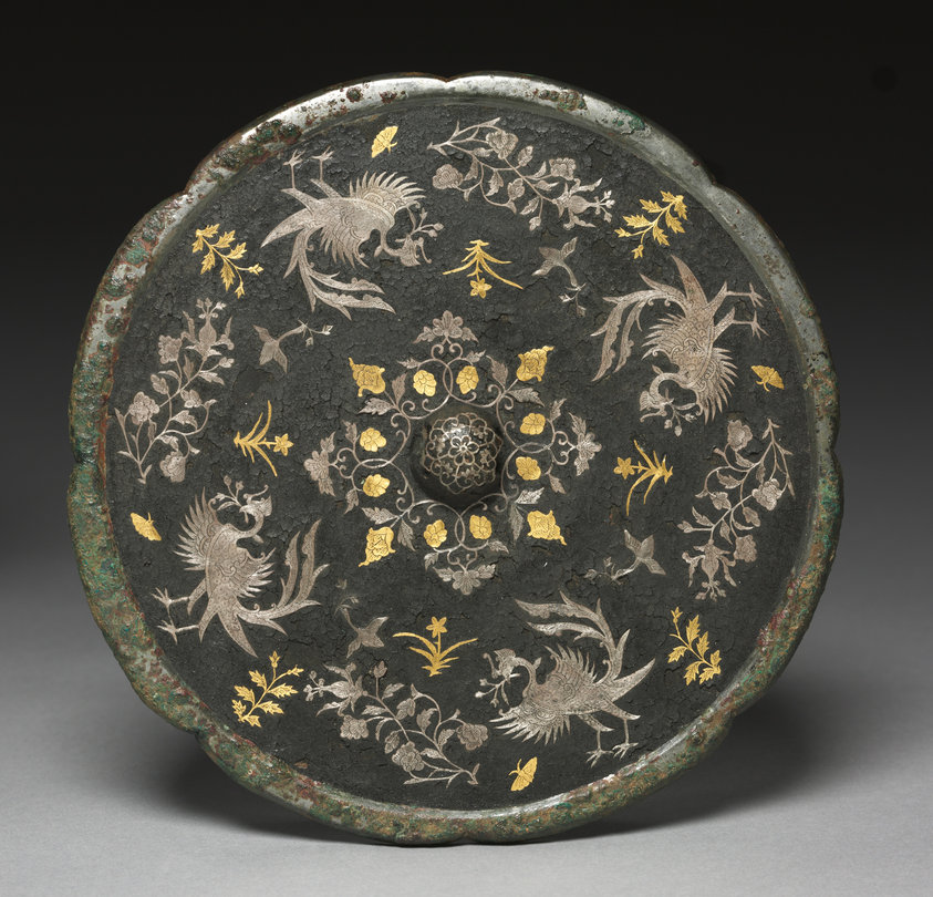 Mirror with Phoenixes, Birds, Butterflies, and Floral Sprays