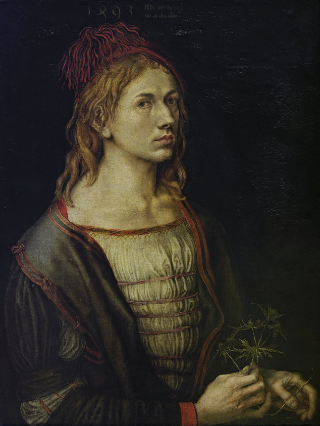 Portrait de l'artiste tenant un chardon