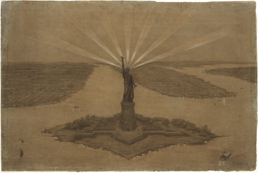Presentation Drawing of "The Statue of Liberty Illuminating the World"
