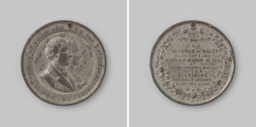 Engelse penning op het huwelijk van de Prince of Wales met Alexandra van Denemarken 1863