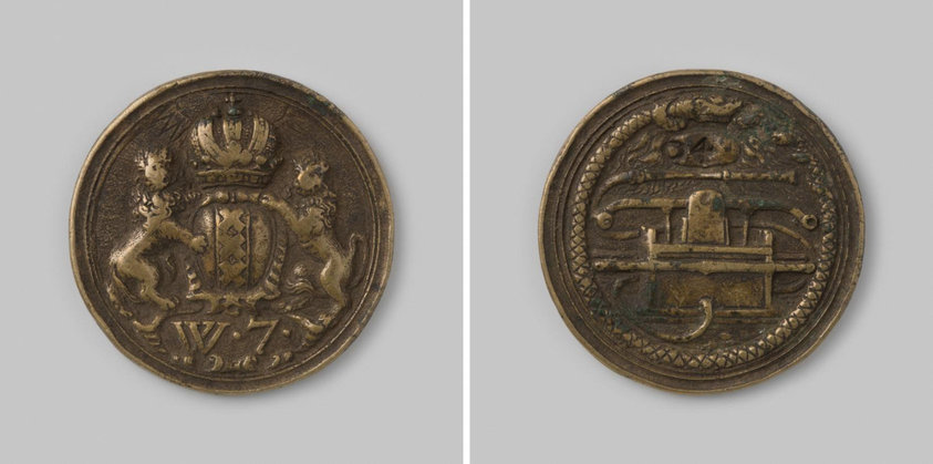 Brandspuitpenning van Amsterdam, wijk 7 nummer D4
