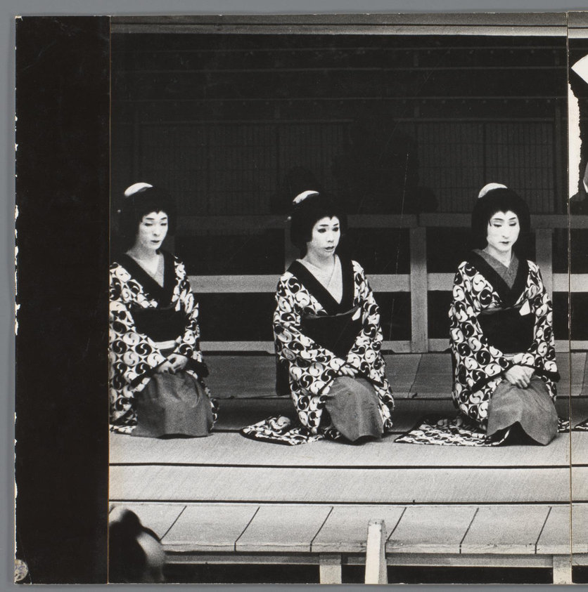 Acteurs tijdens een kabuki-voorstelling in Kabukiza, Tokyo