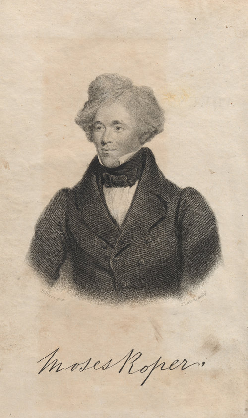 Frontispiece to "A Narrative of the Adventures and Escape of Moses Roper, from American Slavery"