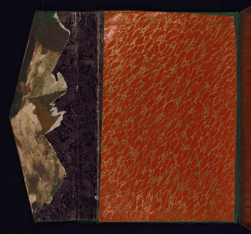 Walters manuscript W.620 has a brown leather blind-stamped binding with a flap. The binding is decorated with a central oval medallion and pendants. This binding is not original to the manuscript.