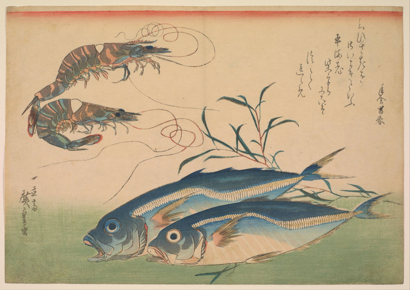 Horse Mackerel (Aji) with Shrimp or Prawn